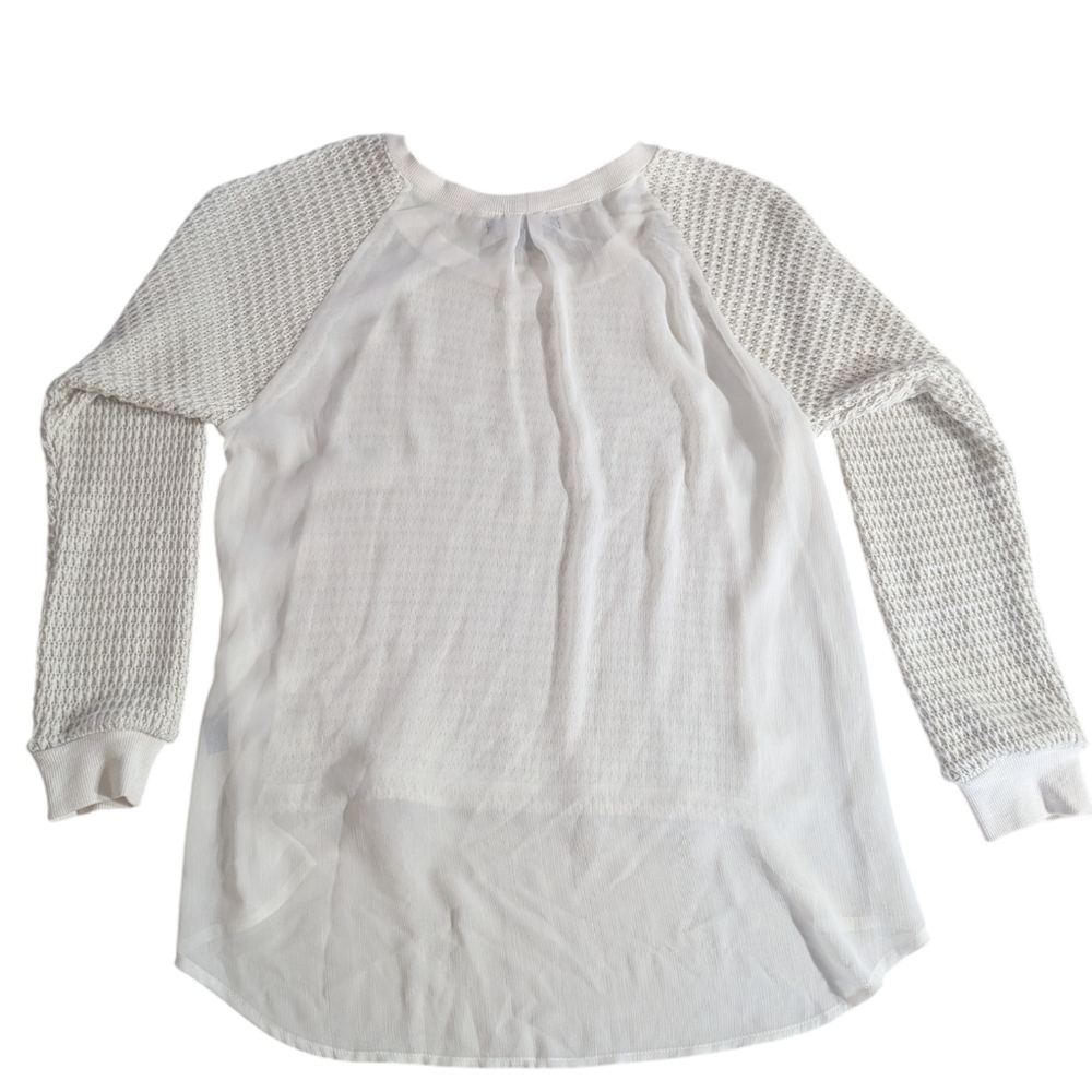 🤍 Sanctuary Clothing Layered Look Waffle Knit Top - Size Small - Picture 7 of 8